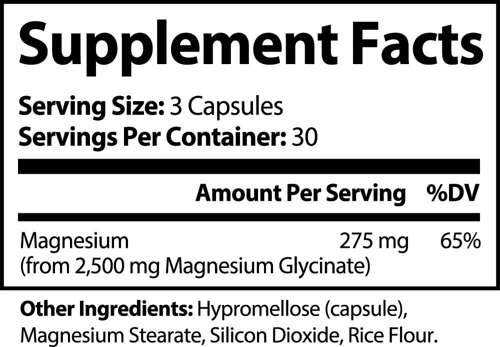 Magnesium Glycinate reducing cellular stress and help lower blood pressure